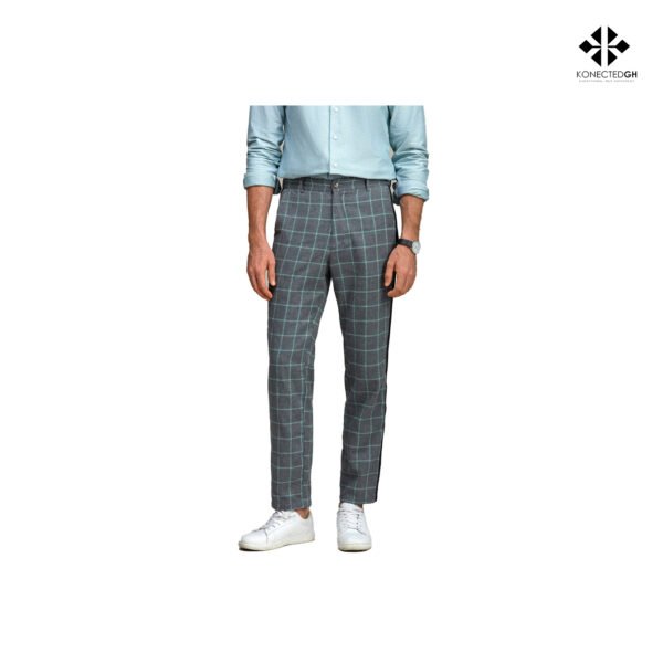 SHEIN Men Windowpane Print Contrast Side Seam Tailored Pants