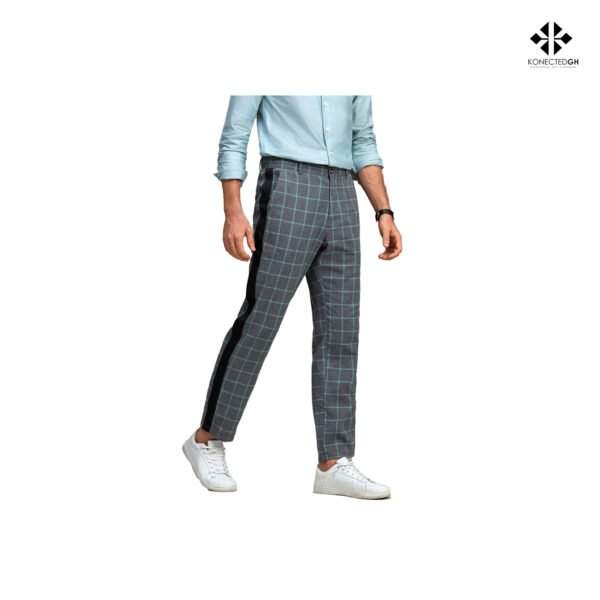 SHEIN Men Windowpane Print Contrast Side Seam Tailored Pants