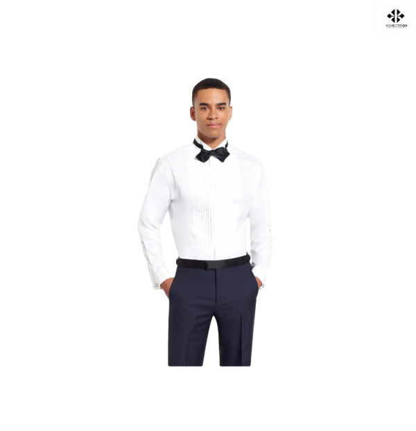 The Black Tux Cotton Wing Classic Fit Tip Shirt