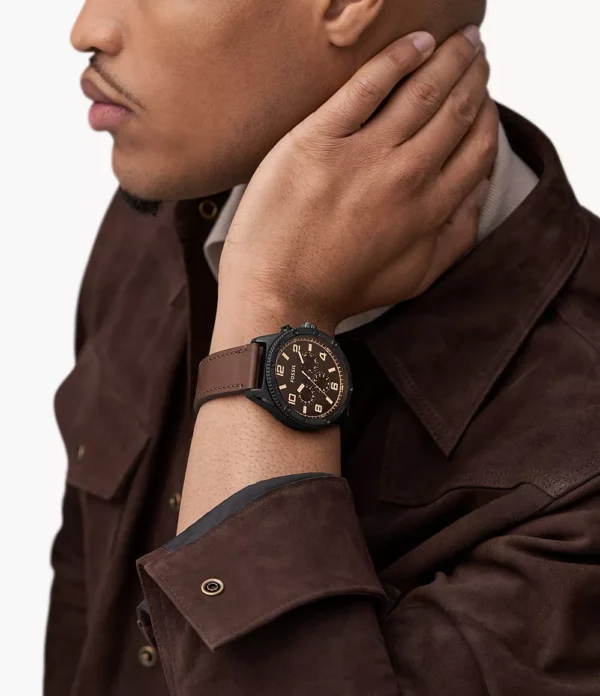 Fossil Brox Multifunction Brown Leather Watch