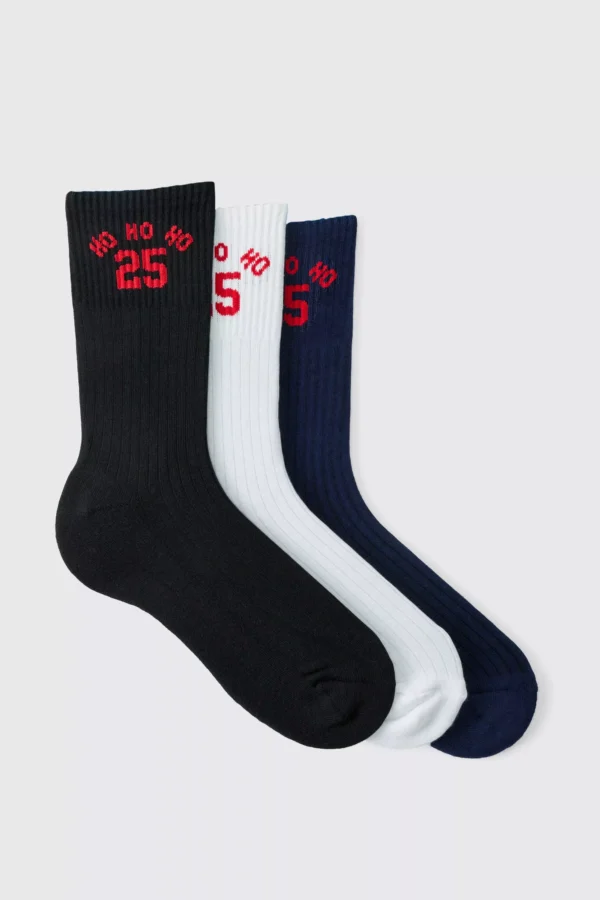 3 Pack Varsity Christmas Socks