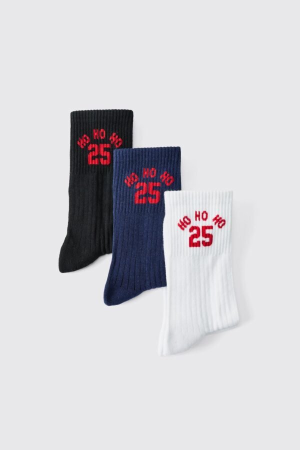 3 Pack Varsity Christmas Socks